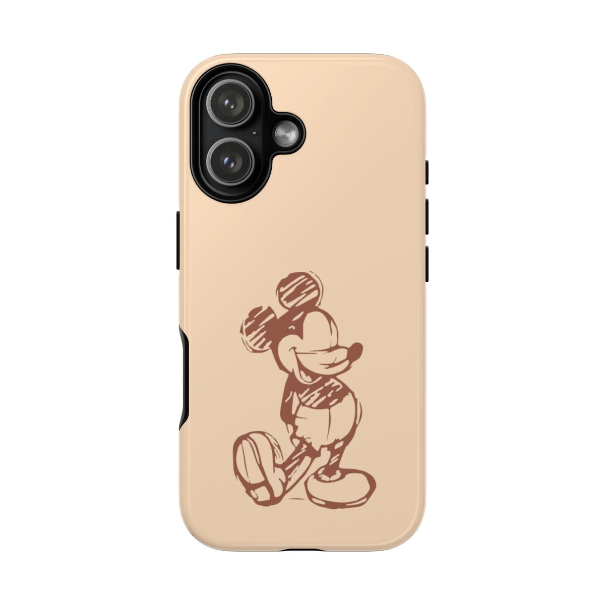 Sketched Mouse Outline Beige Phone Case