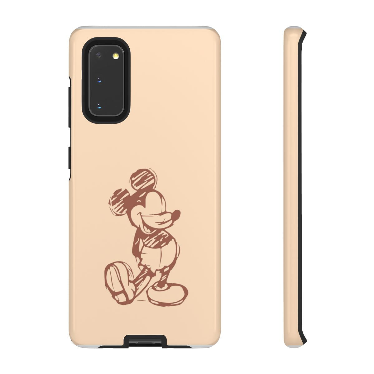 Sketched Mouse Outline Beige Phone Case