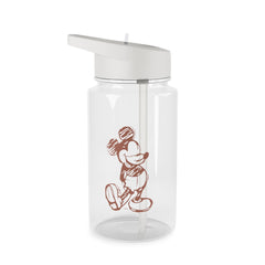 Sketched Mouse Outline Beige  Clear Water Bottle