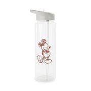 Sketched Mouse Outline Beige  Clear Water Bottle 6