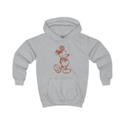 Sketched Mouse Outline Beige  Kids Hoodie 3