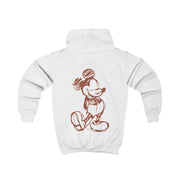 Sketched Mouse Outline Beige  Kids Hoodie 2