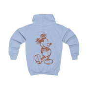 Sketched Mouse Outline Beige  Kids Hoodie 8