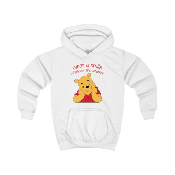 Wear A Smile Whatever The Weather  Kids Hoodie White Front