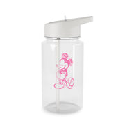 Sketched Mouse Outline Pink Clear Water Bottle 2