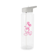 Sketched Mouse Outline Pink Clear Water Bottle 7