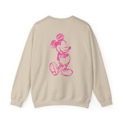 Sketched Mouse Outline Pink Sweatshirt 8