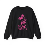 Sketched Mouse Outline Pink Sweatshirt 5