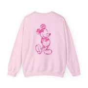 Sketched Mouse Outline Pink Sweatshirt 10