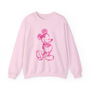 Sketched Mouse Outline Pink Sweatshirt 9