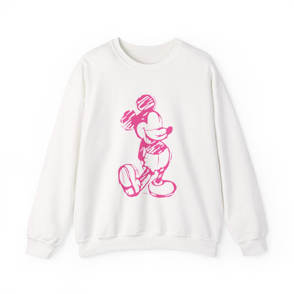 Sketched Mouse Outline Pink Sweatshirt