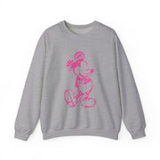 Sketched Mouse Outline Pink Sweatshirt 3