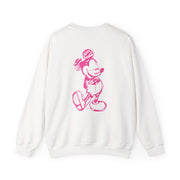 Sketched Mouse Outline Pink Sweatshirt 2