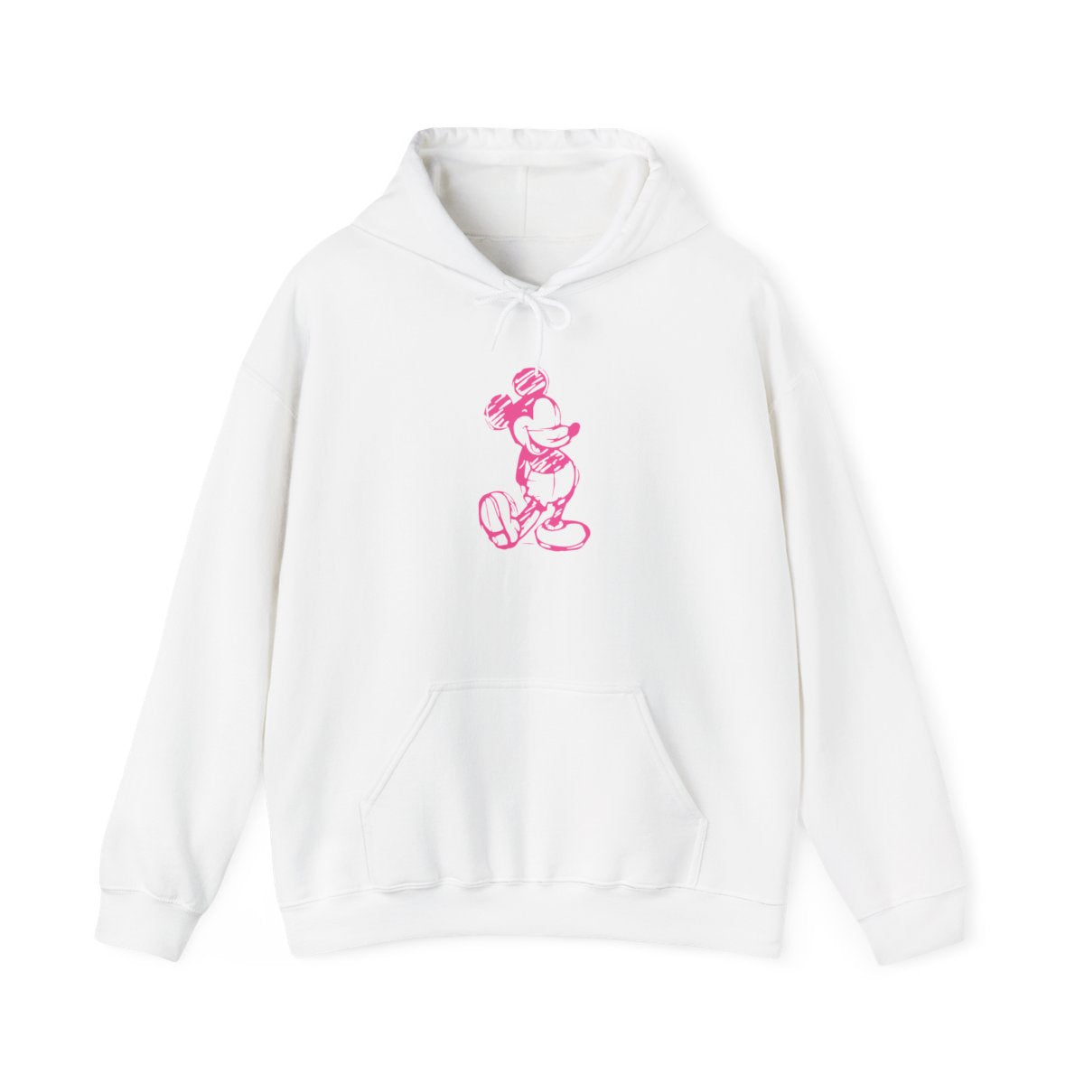 Sketched Mouse Outline Pink Hoodie