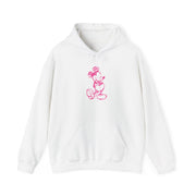Sketched Mouse Outline Pink Hoodie 1