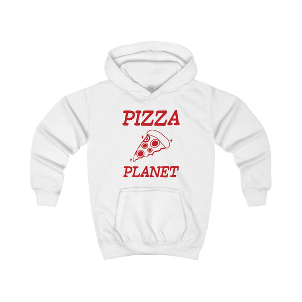 Retro Pizza Planet  Kids Hoodie White Front