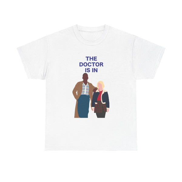 The Doctor Is In - Doctor Who T-Shirt White Front