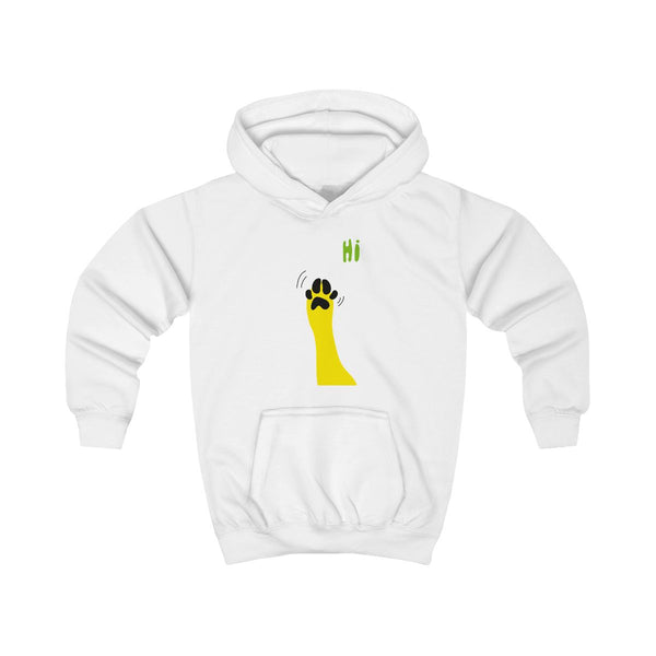 Hi - Dog Patterns Kids Hoodie White Front