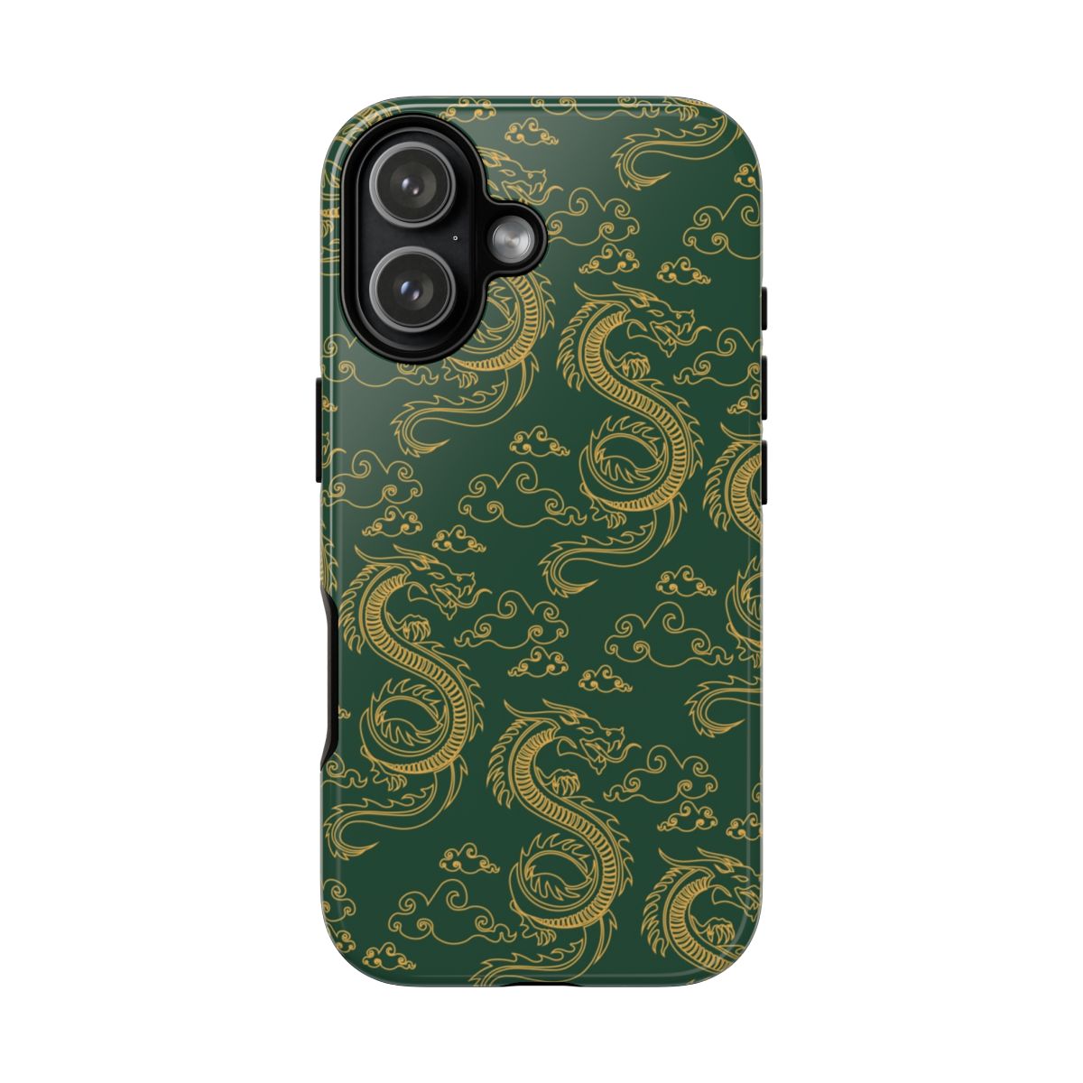 Green And Gold Dragon Pattern Phone Case