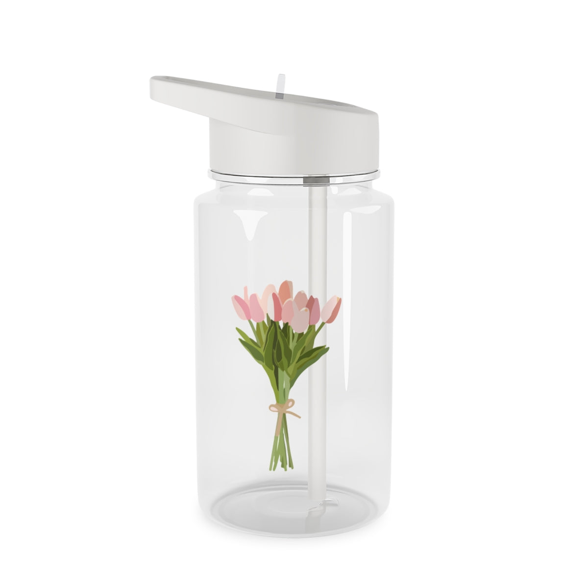 Spring Tulips Clear Water Bottle