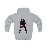 Eddie Munson Playing Guitar Kids Hoodie 4