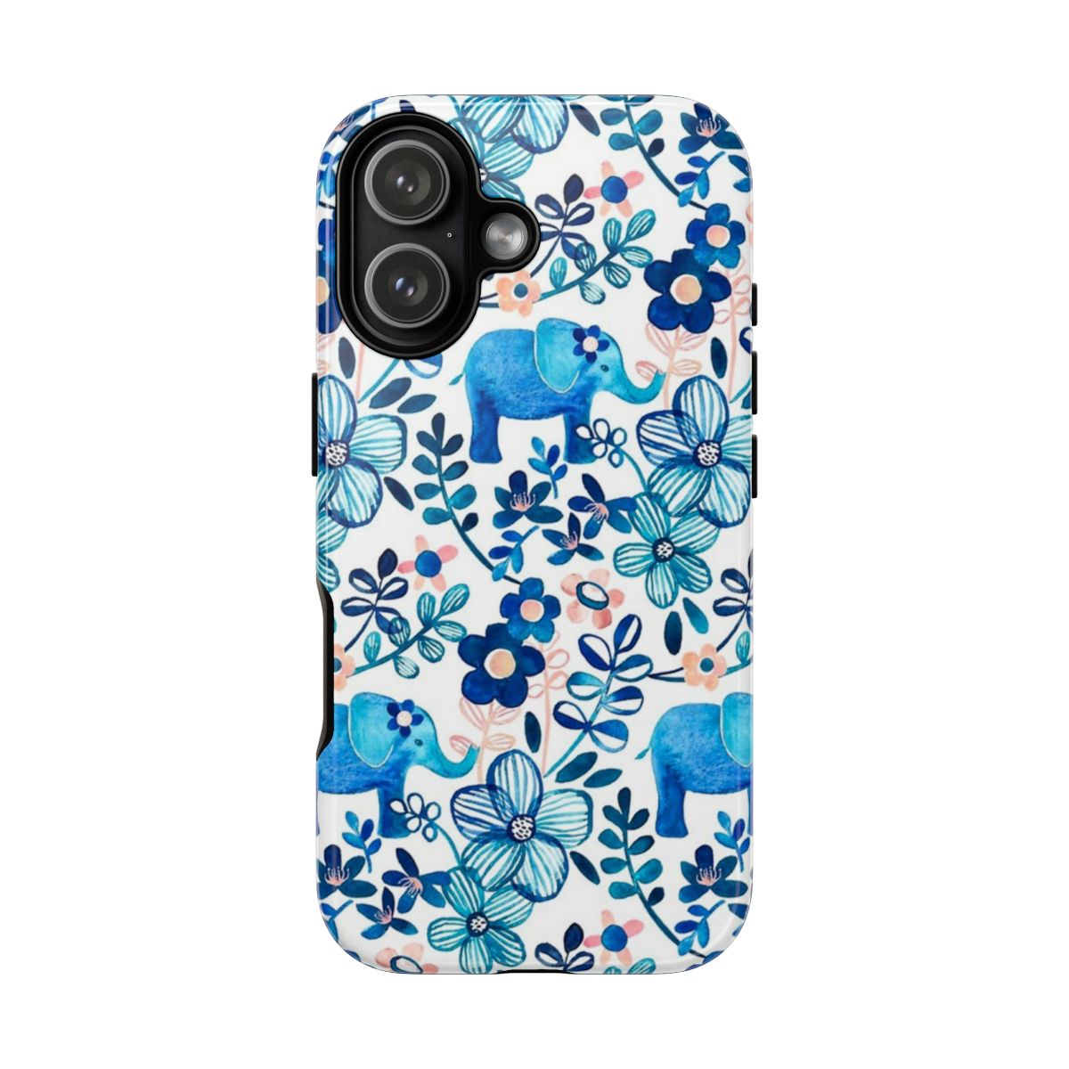 Elephant and Floral Pattern Phone Case