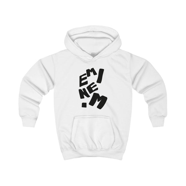 Text Kids Hoodie White Front