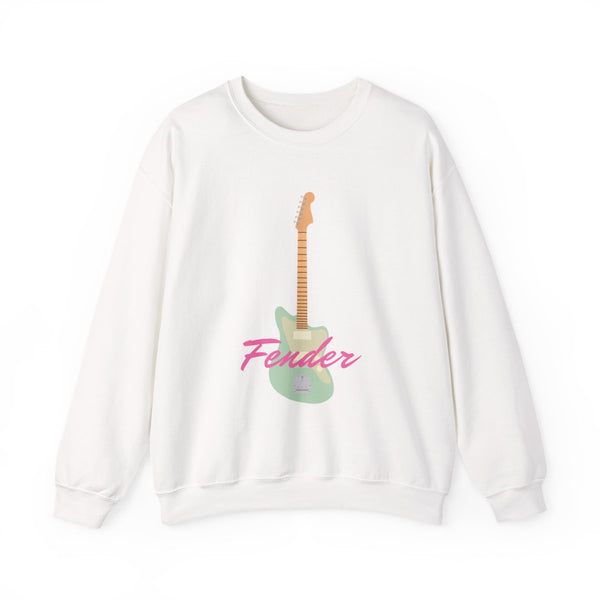Blue Guitar Fender Sweatshirt White Front