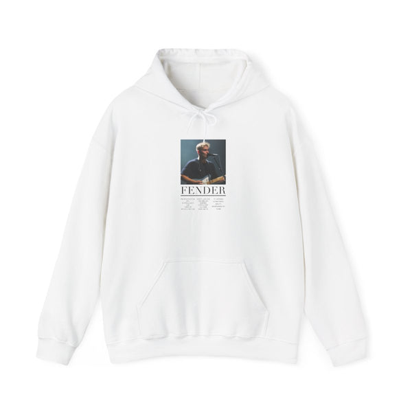 Fender Orange Song List Hoodie White Front