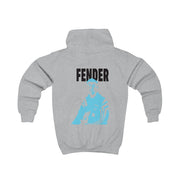 Fender Silhouette Blue Kids Hoodie 4