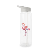 Watercolour Flamingo Painting Clear Water Bottle 6