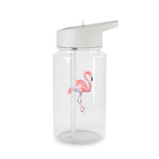 Watercolour Flamingo Painting Clear Water Bottle 2