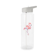 Watercolour Flamingo Painting Clear Water Bottle 7