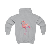 Watercolour Flamingo Painting Kids Hoodie 4