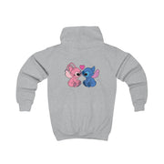 Angel And Blue Alien - Pink Alien Kids Hoodie 4