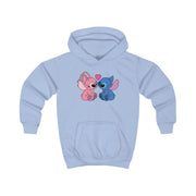 Angel And Blue Alien - Pink Alien Kids Hoodie 5