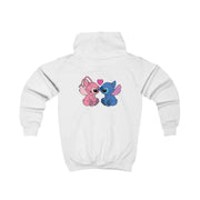 Angel And Blue Alien - Pink Alien Kids Hoodie 2