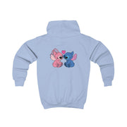 Angel And Blue Alien - Pink Alien Kids Hoodie 6