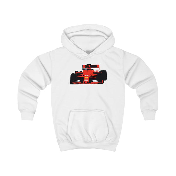 F1 Car  Kids Hoodie White Front