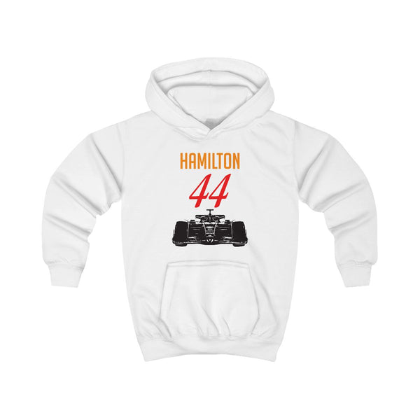 F1 Car Hamilton Kids Hoodie White Front