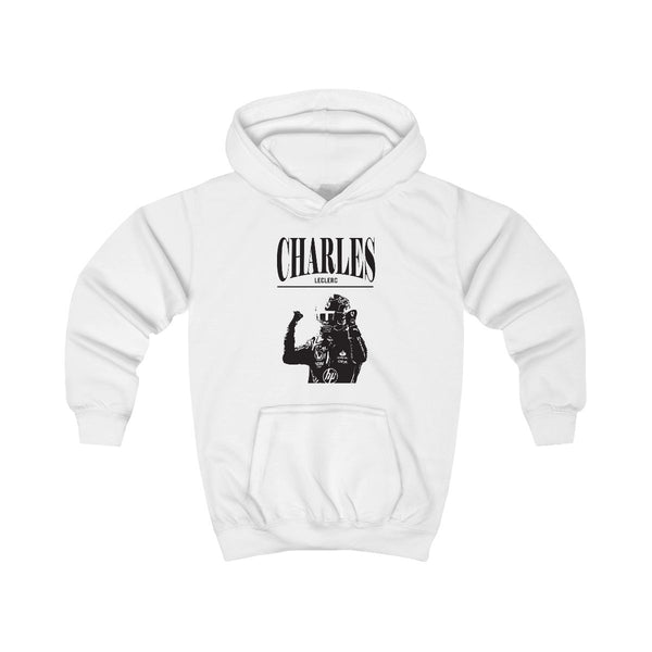 Charles Red And Gold Kids Hoodie White Front