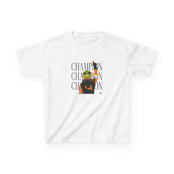 Lando Champion 2025 Kids T-Shirt White Front