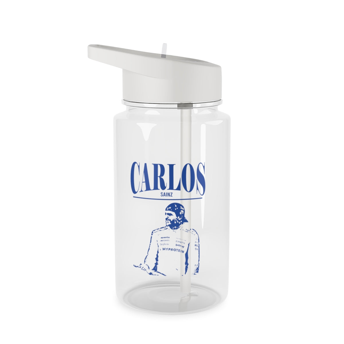 Carlos White And Blue Clear Water Bottle