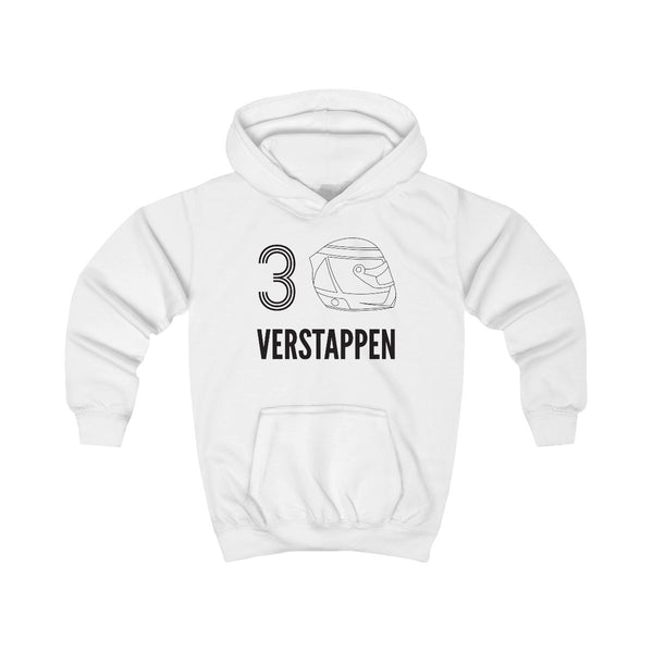 Verstappen Helmet 2026 Kids Hoodie White Front