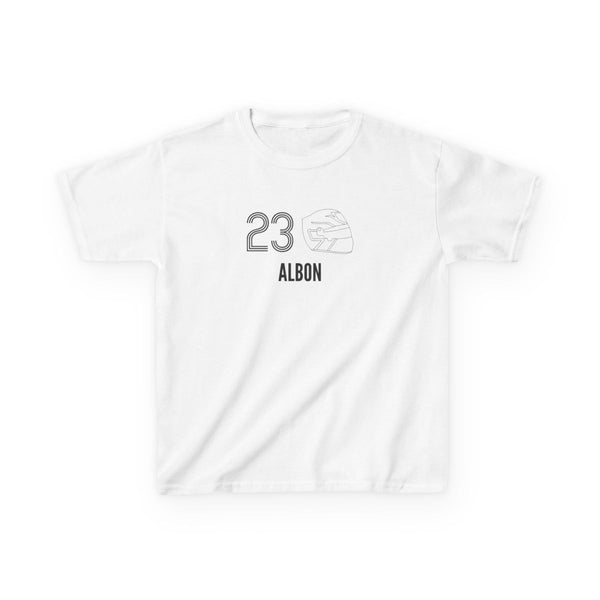 Albon Helmet 2026 Kids T-Shirt White Front