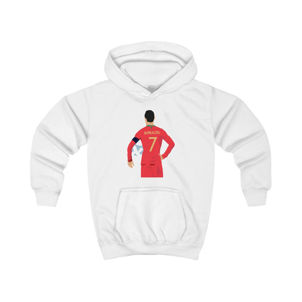 Ronaldo - Football Kids Hoodie White Front