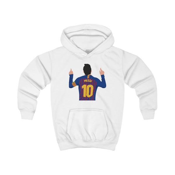 Messi - Football Kids Hoodie White Front