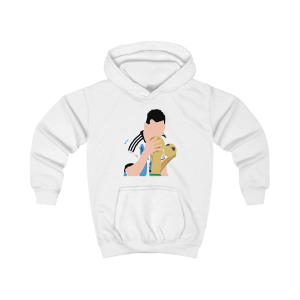 GOAT - Messi Kids Hoodie White Front
