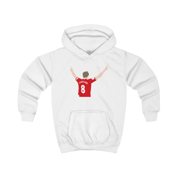 Gerrard - Football Kids Hoodie White Front