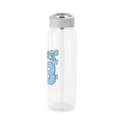 Light Blue - Personalised Football Clear Water Bottle 9